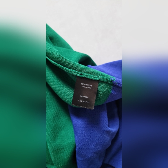 NWOT! Chic Athleisure Colorblock Green/Blue Ava Women's Preppy Midi-Dress Small - Picture 7 of 9